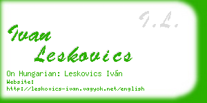 ivan leskovics business card